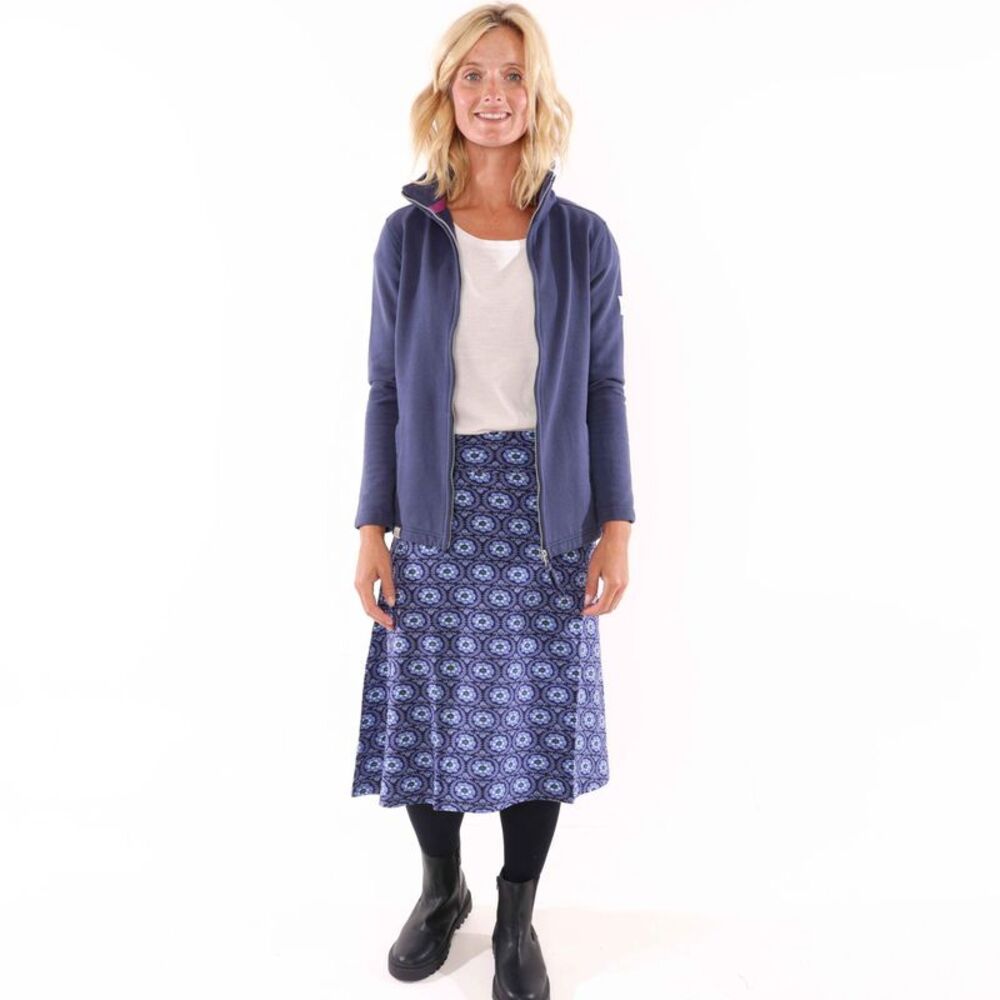Lazy Jacks Womens/Ladies Circle Jersey Midi Skirt / Blue